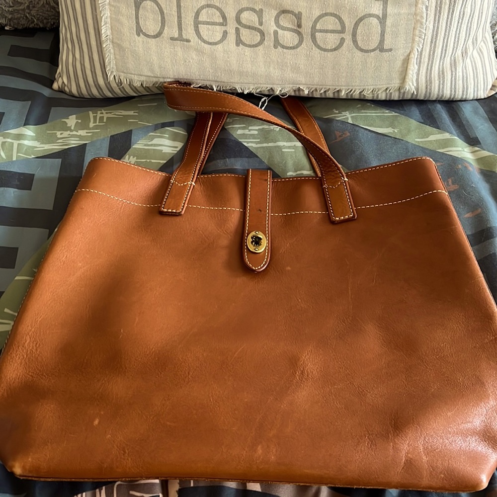 Fossil Austin Brown Leather Tote Shoulder Bag Handbag Purse Satchel